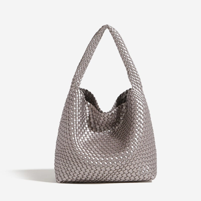 Woven Bucket Bag Women'S Shoulder Work High-End Commuter Bag Large Capacity Outing Sundries Large Bag - Image 5