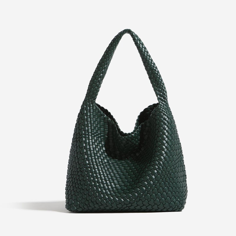 Woven Bucket Bag Women'S Shoulder Work High-End Commuter Bag Large Capacity Outing Sundries Large Bag - Image 2