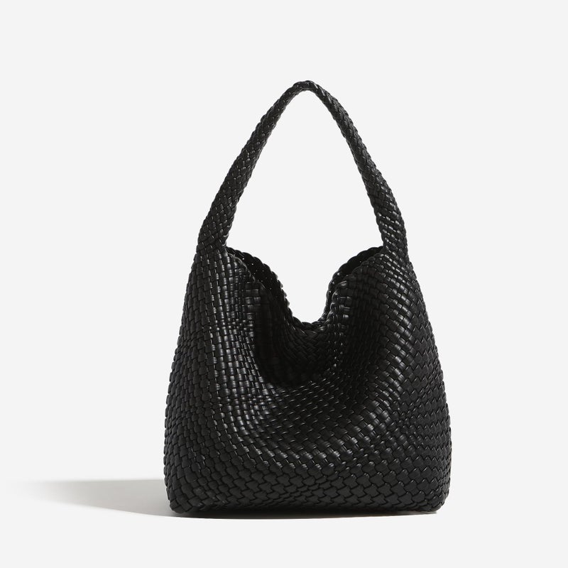 Woven Bucket Bag Women'S Shoulder Work High-End Commuter Bag Large Capacity Outing Sundries Large Bag - Image 1
