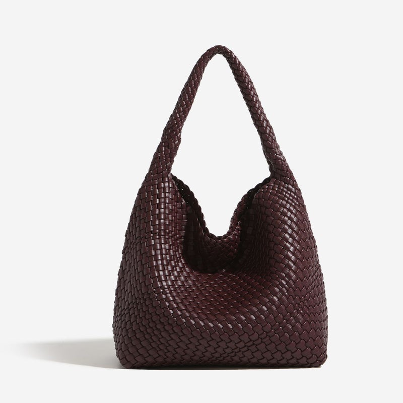 Woven Bucket Bag Women'S Shoulder Work High-End Commuter Bag Large Capacity Outing Sundries Large Bag - Image 4