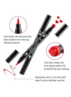 QIC 2 in 1 Double Head Eyeliner Pencil Eyeliner Stamp Waterproof Liquid Eyeliner Set Liquid Double Head Eyeliner Long Lasting Make Up Set Speedy and Easy Double Eyeliner Pencil 08  - Image 3