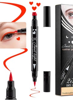 QIC 2 in 1 Double Head Eyeliner Pencil Eyeliner Stamp Waterproof Liquid Eyeliner Set Liquid Double Head Eyeliner Long Lasting Make Up Set Speedy and Easy Double Eyeliner Pencil 08  - Image 2