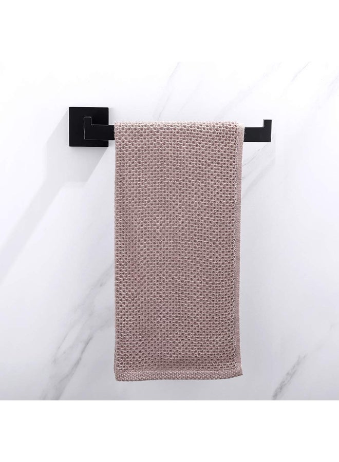 TASTOS Premium Stainless Steel Hand Towel Holder Square Hand Towel Ring Heavy Duty Wall Mounted Modern Hand Towel Bar for Bathroom Kitchen Matte Black - Image 3