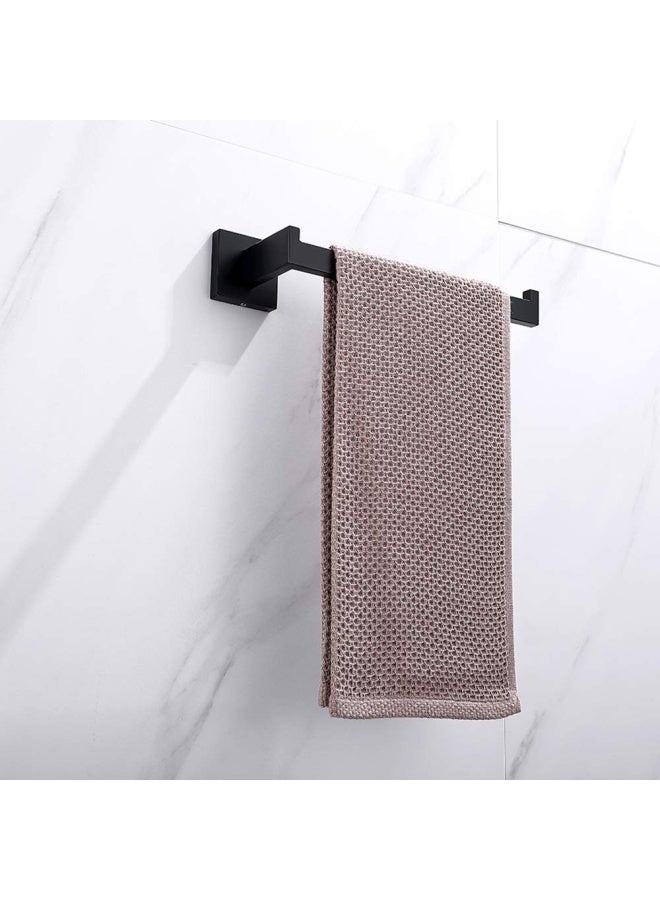 TASTOS Premium Stainless Steel Hand Towel Holder Square Hand Towel Ring Heavy Duty Wall Mounted Modern Hand Towel Bar for Bathroom Kitchen Matte Black - Image 4