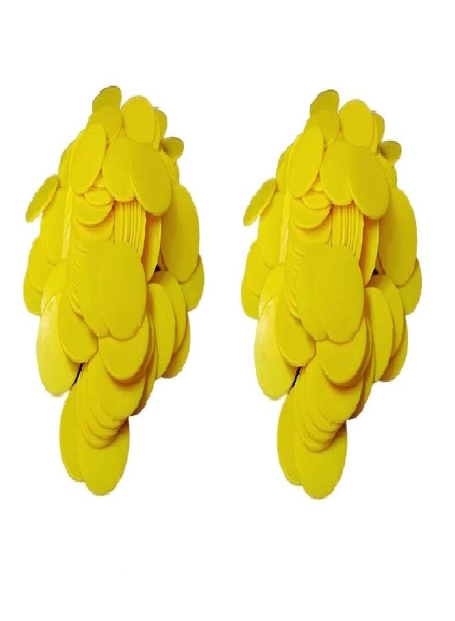 موريل، عملات معدنية بلاستيكية صفراء مستديرة الشكل، مناسبة للمتاجر، وألعاب الطاولة، والمحلات التجارية، والكازينوهات، والمدارس | 200 عملة معدنية، قطر 31 مم - Image 1