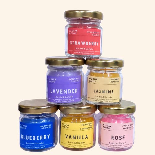 Floryn Decor Candles Set of 24 Scented Candles for Home Decor in Small Glass Jars | Perfect Scented Candles Gift Set | Fragrance Candles for Home Decor | for Meditation, & Relaxation Sze - 5H x 4W cm - Image 5
