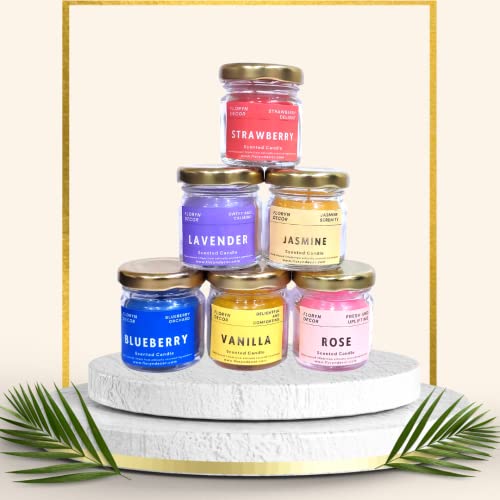Floryn Decor Candles Set of 24 Scented Candles for Home Decor in Small Glass Jars | Perfect Scented Candles Gift Set | Fragrance Candles for Home Decor | for Meditation, & Relaxation Sze - 5H x 4W cm - Image 2