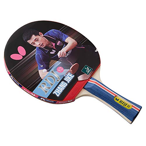 Butterfly RDJ S2 Shakehand Table Tennis Racket | RDJ Series | Good Spin, Better Speed & Even Better Control! | Recommended for Beginning Level Players, Red and Black,White - Image 1