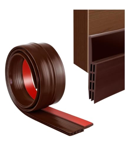 OVIOL Door Bottom Sealing Strip Self-Adhesive Under Gap Filler Rubber Dust Stopper for Home Door Gap Sealing Strip Cockroach Insect Bugs Draft Stopper Waterproof (1 MTR Pack of 1, Brown) - Image 1