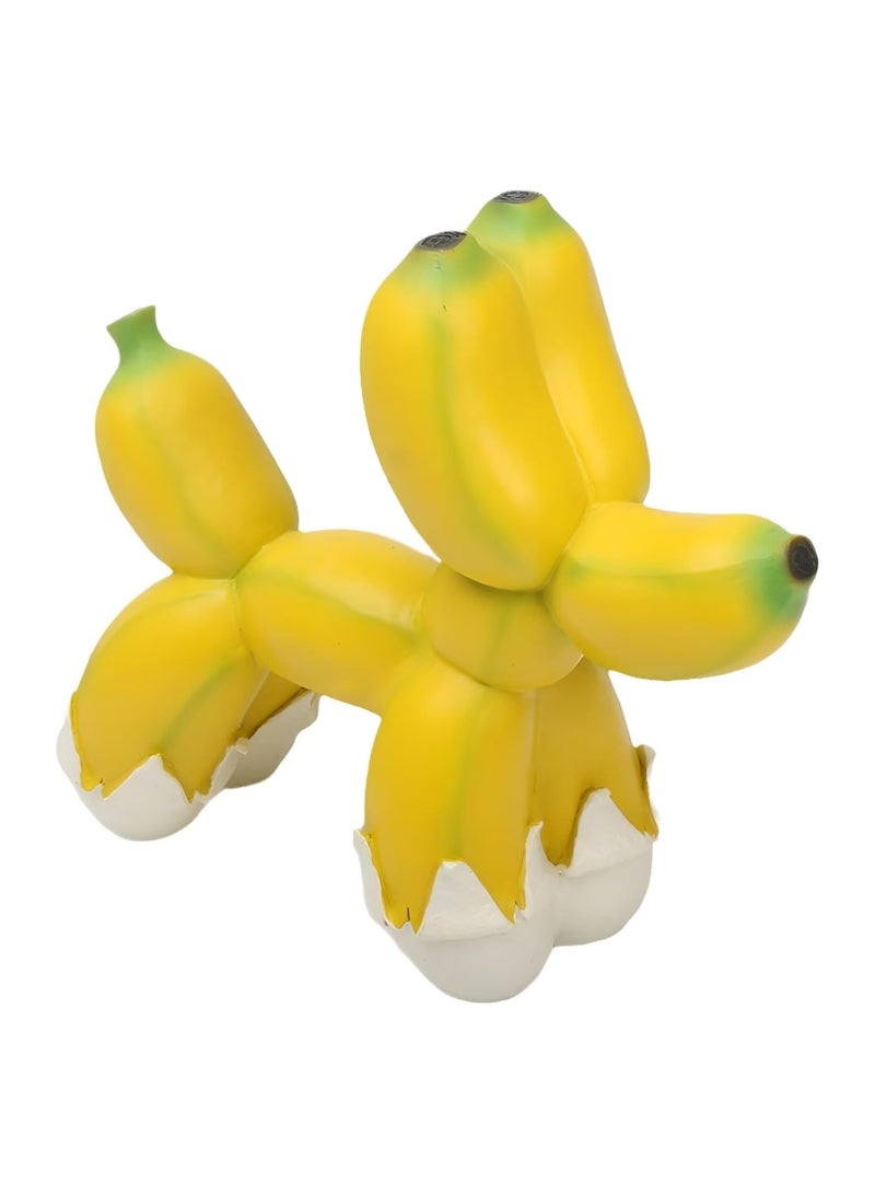 Zikra Creative Banana Balloon Dog Resin, Home Decor Statue, Funny Balloon Dog Sculpture, Modern Animal Art Crafts, Creative Collectible Figurine, Tabletop Ornament for Home Bedroom Living Room Décor - Image 1