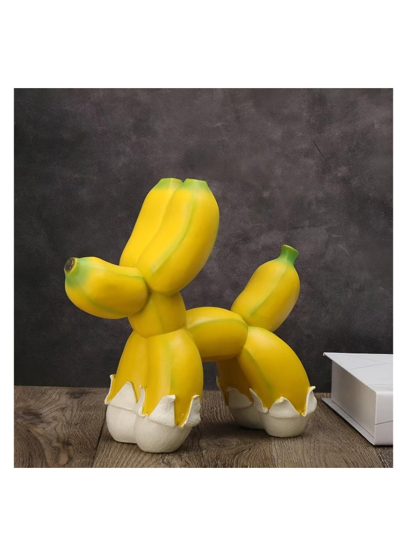 Zikra Creative Banana Balloon Dog Resin, Home Decor Statue, Funny Balloon Dog Sculpture, Modern Animal Art Crafts, Creative Collectible Figurine, Tabletop Ornament for Home Bedroom Living Room Décor - Image 4