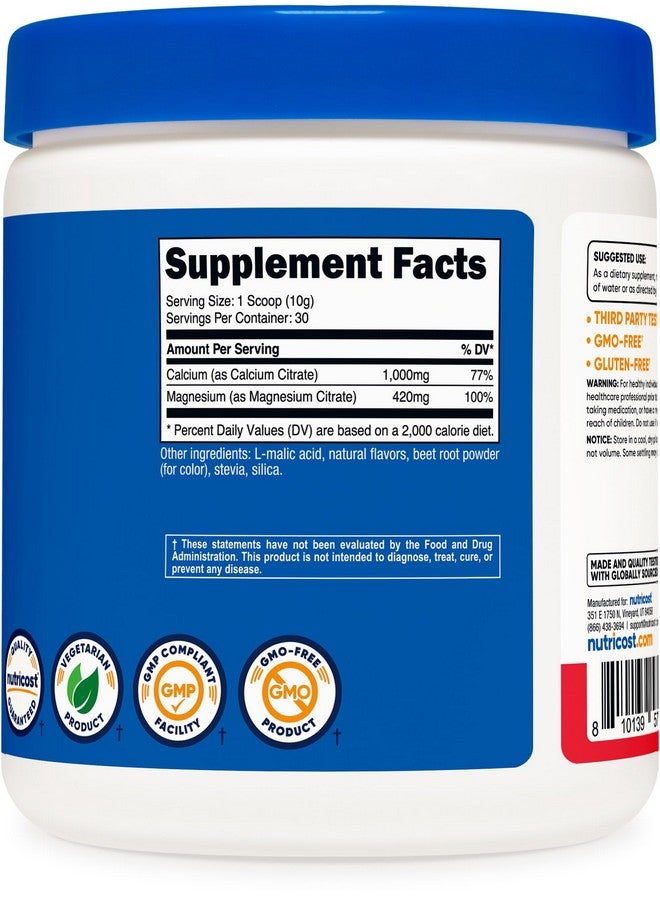 Nutricost Calcium Magnesium Powder (Fruit Punch, 30 Servings) - Bone Support, Non-GMO, Gluten Free (from Calcium Citrate and Magnesium Citrate) - Image 5