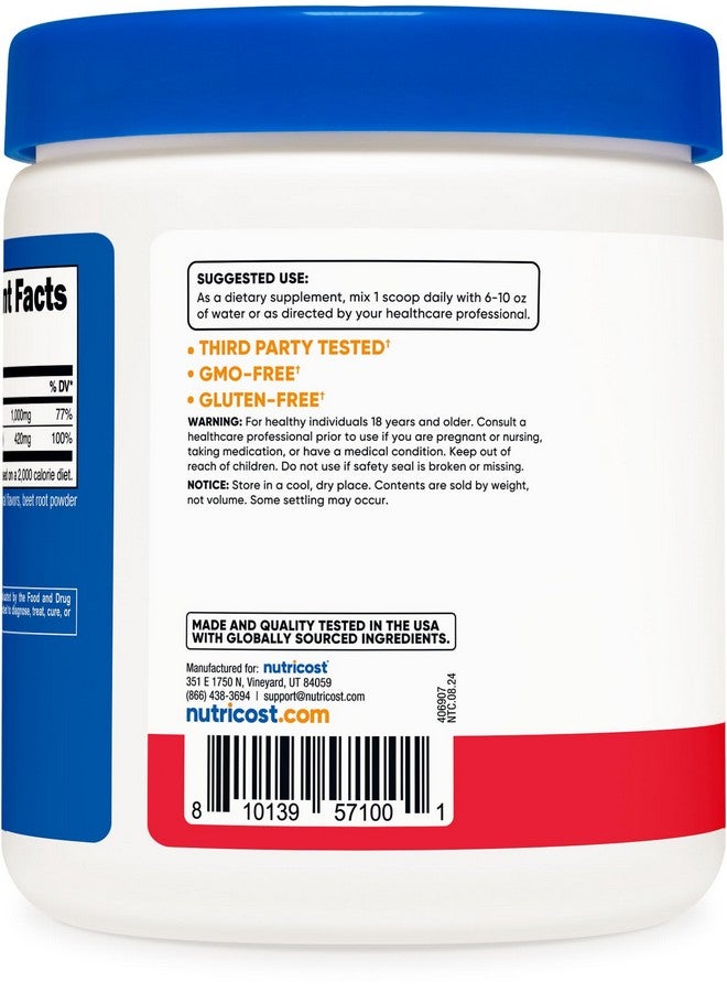 Nutricost Calcium Magnesium Powder (Fruit Punch, 30 Servings) - Bone Support, Non-GMO, Gluten Free (from Calcium Citrate and Magnesium Citrate) - Image 4