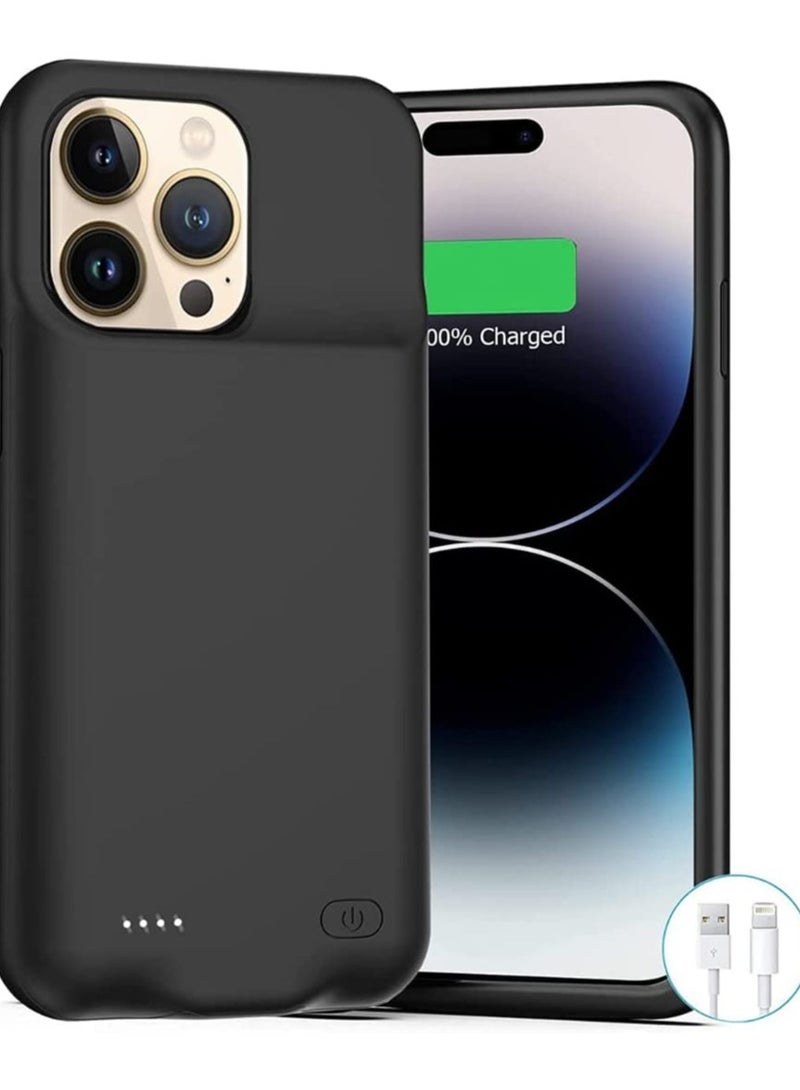 ELTRAZONE Battery Case for iPhone 14 Pro Max, 4500mAh Rechargeable Portable Charging Case for iPhone 14 Pro Max (6.7 inch) Extended Battery Pack Protective Charger Case (Black) - Image 1