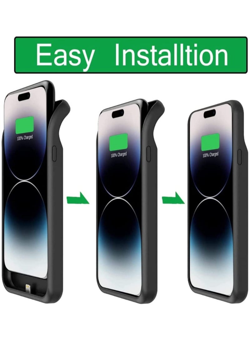 ELTRAZONE Battery Case for iPhone 14 Pro Max, 4500mAh Rechargeable Portable Charging Case for iPhone 14 Pro Max (6.7 inch) Extended Battery Pack Protective Charger Case (Black) - Image 3