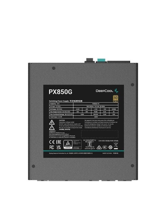 PX850G ATX Power Supply, ATX12V V3.0 Type, 850 Watts, 80 Plus Gold, Active PFC + Half Bridge SRC LLC + DC to DC, 135mm Fan Size, FDB Fan Bearing, Black | R-PX850G-FC0B-UK