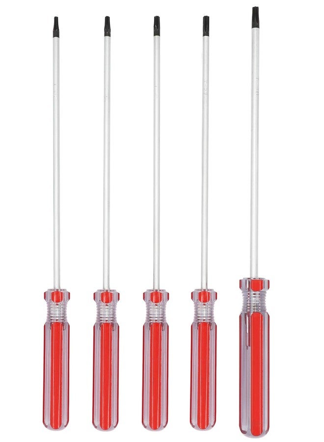AKTOO T15 T20 T25 T27 T30 Torx Screwdriver Set, 6inch Magnetic Torx Driver Star Bit Screwdrivers for Computer Repairing, Automobile Tools and Home Appliances,5-Piece