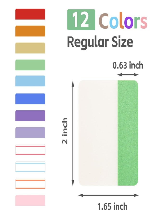 KICNIC 2 Inch Sticky Tabs Index Tabs 480 Pieces, Colored Reading Tabs Self Adhesive, Arrow Flags Pages Markers for Binder, Books, File Folders and Notebook [12 Colors] Writable, Repositionable - Image 3
