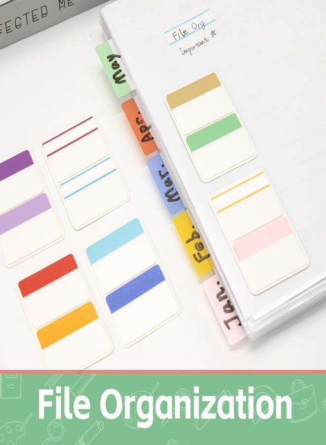 KICNIC 2 Inch Sticky Tabs Index Tabs 480 Pieces, Colored Reading Tabs Self Adhesive, Arrow Flags Pages Markers for Binder, Books, File Folders and Notebook [12 Colors] Writable, Repositionable - Image 5