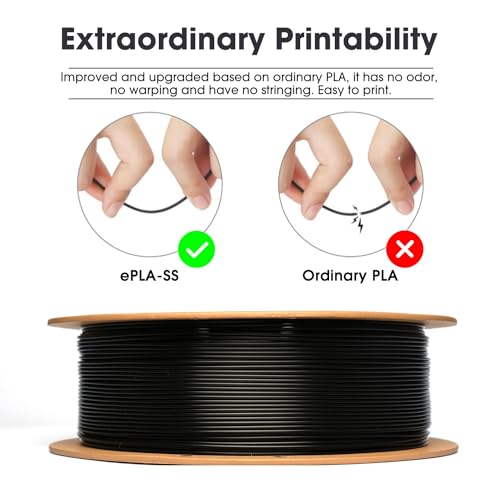 eSUN PLA Basic Filament 1.75mm, 3D Printer Filament High Speed PLA for Fast Printing, 1KG Spool (2.2 LBS) 3D Printing Filament for High Speed 3D Printers, Black - Image 3