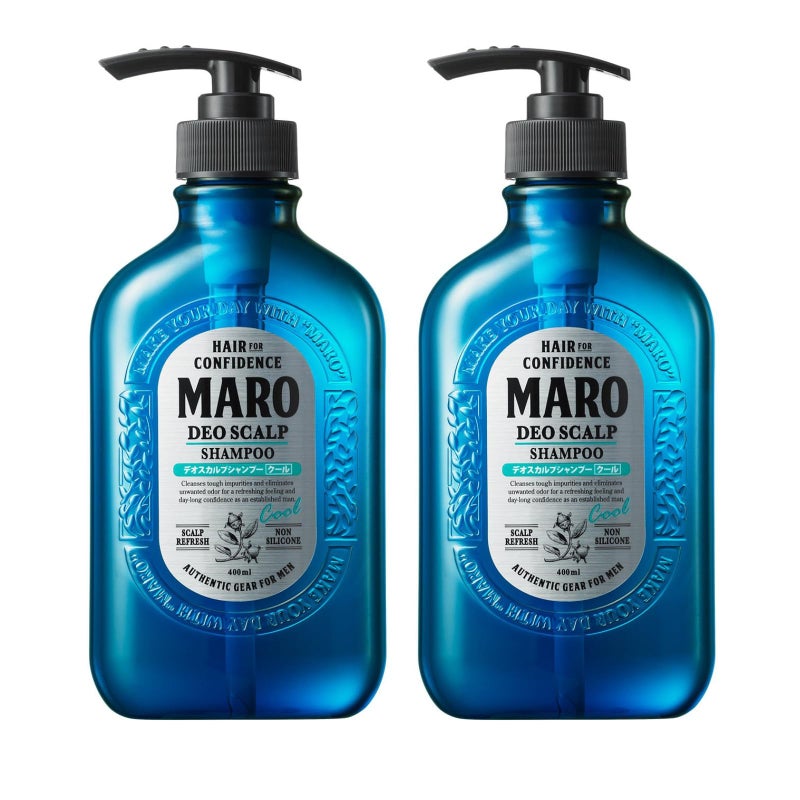 MARO Deo Scalp Shampoo - Soothing Cool Shampoo Cleanser Designed to Remove Dirt & Odor at the Root - Refreshes & Hydrates Scalp, Prevents Flakes & Itchiness - Gift for Men - 13.5 oz / 400 ml (2 Pack) - Image 1