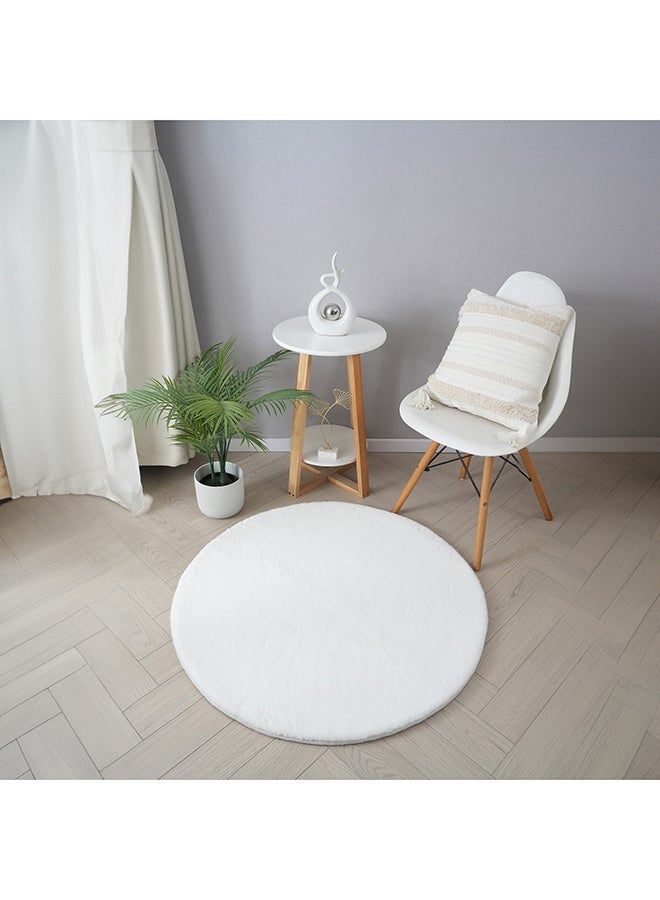 Home Box Faux Rabbit Fur Round Rug 90 x 90 cm - Image 1