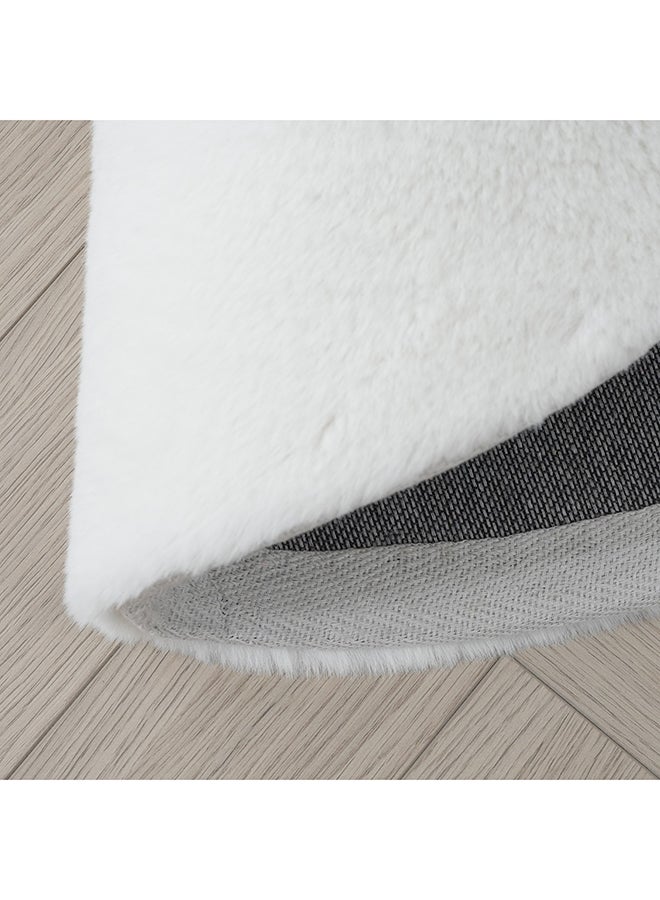 Home Box Faux Rabbit Fur Round Rug 90 x 90 cm - Image 4