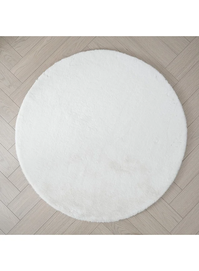 Home Box Faux Rabbit Fur Round Rug 90 x 90 cm