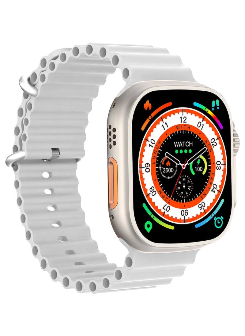 Generic - BIG Infinite Display T800 Ultra Smart Watch Bluetooth Wireless Charging 49MM (White) - Image 1