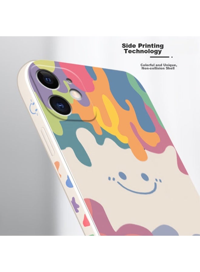 Zitai غطاء سيليكون سائل لـ Iphone 11، غطاء واقي بتصميم إبداعي مرسوم، قشرة ناعمة مضادة للصدمات ، 6.1 بوصة، أبيض - Image 4