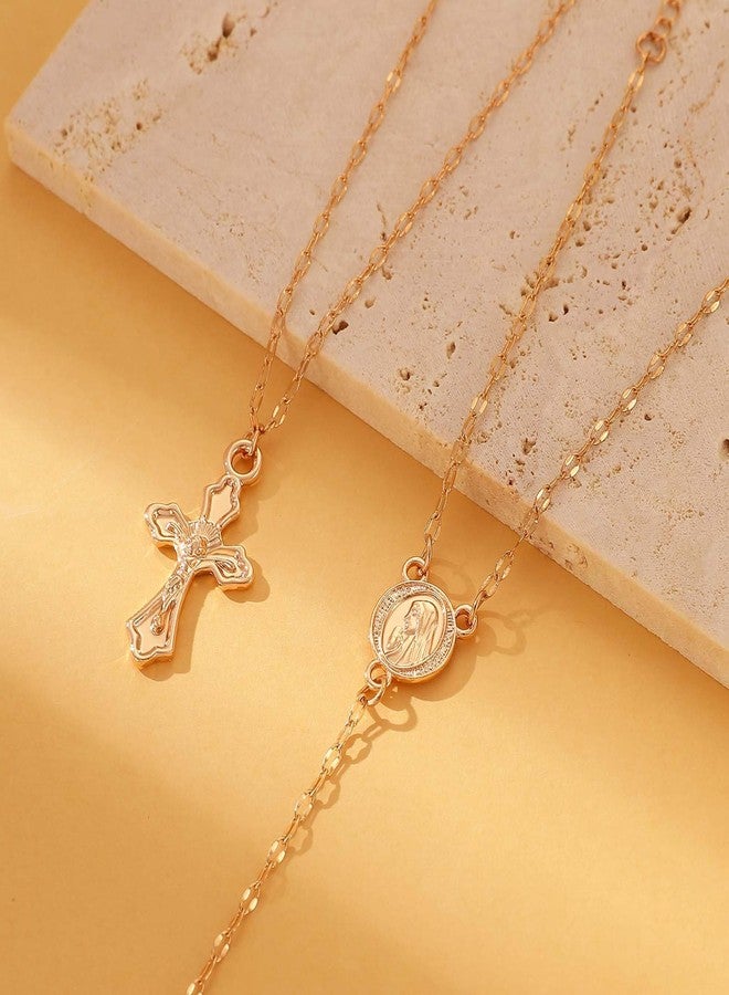 72ore Hand Chain Bracelet for Women Gold Religious Cross Charm Bracelet Jewelry Accessories Gifts for Women Trendy Jewelry Gifts - Image 5