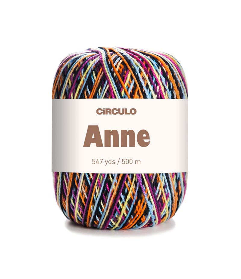 CÃRCULO CIRCULO Anne Yarn for Crocheting & Knitting, 100% Mercerized Brazilian Virgin Cotton, Soft Fingering Weight, 547 Yds, 5.19 Oz - Color 9233 Africa - Image 1