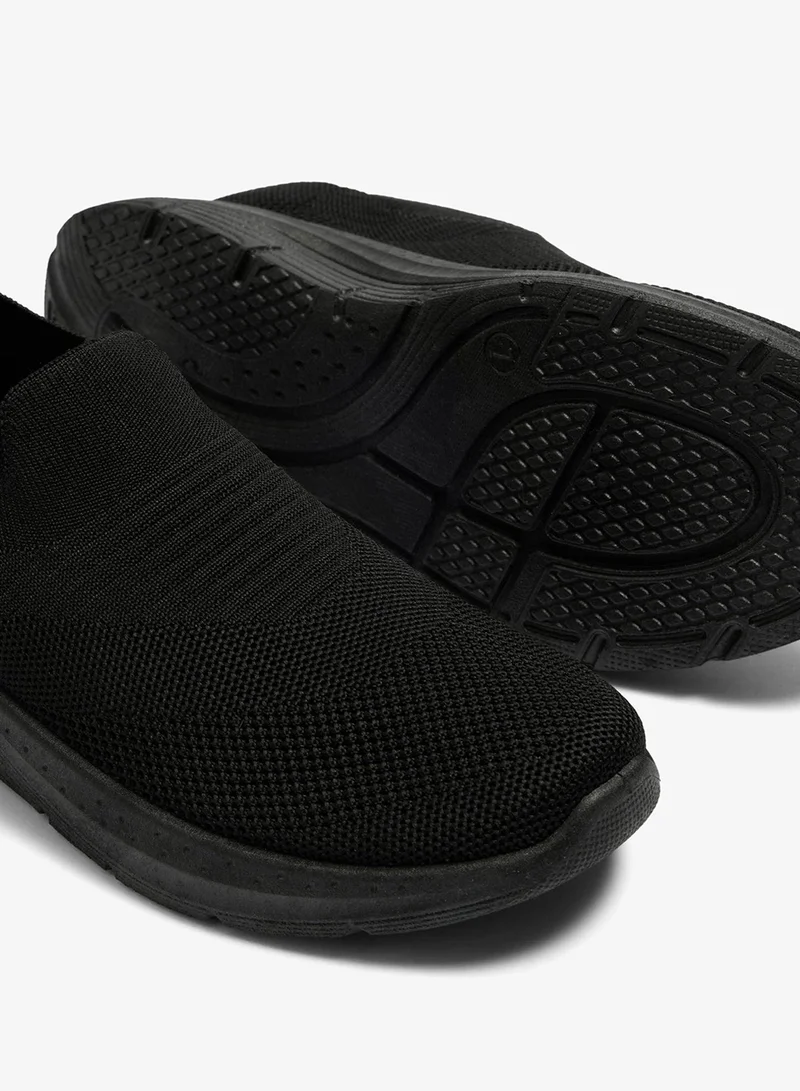 Matalan Black Knitted Slip On Trainers