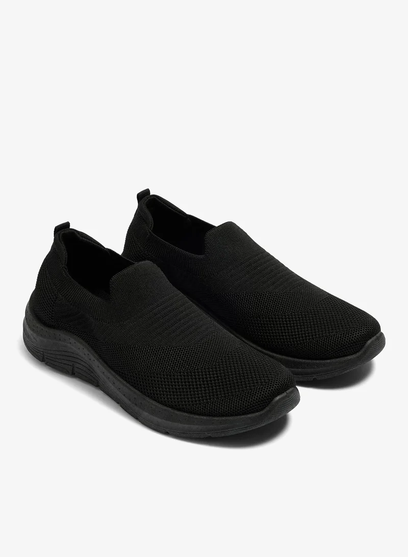 Matalan Black Knitted Slip On Trainers
