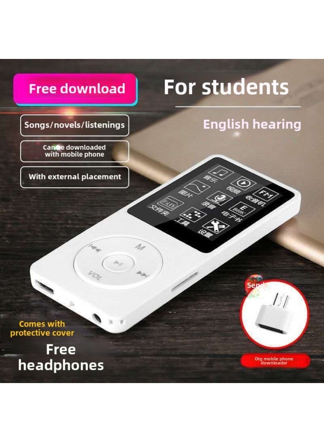 MP4 Walkman Learning Comes With Memory Screen Portable Card E-book MP3p4p5 Wholesale-Body Color:White: Built-in 16G + Card Insertable-Memory Capacity:MP4+OTG Downloader+data Cable - Image 4
