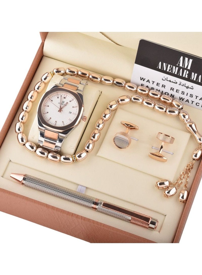 ANEMAR MAN Luxurious watch set - with bracelet, pen and cupcake for men