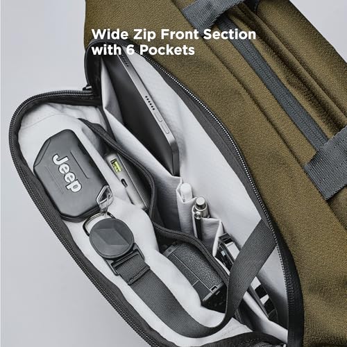 ALPAKA Bravo Tote Bag for 16 Inch MacBook Pro – Weatherproof 16 Inch Laptop Briefcase for Men & Women, Work Travel Tote with Adjustable Shoulder Strap, Army Green Axoflux 600D - Image 4