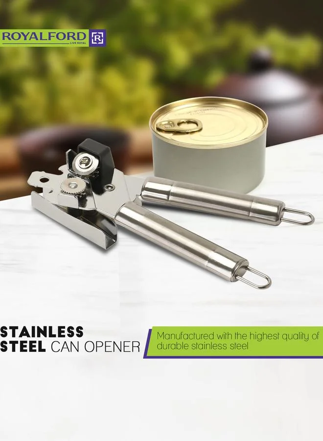 Royalford Stainless Steel Can Opener with Tube Handle