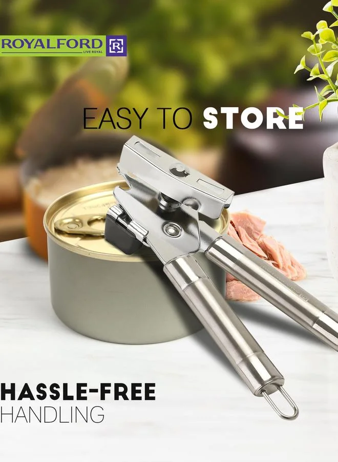 Royalford Stainless Steel Can Opener with Tube Handle