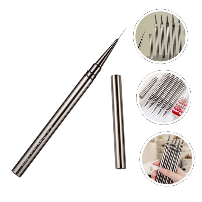 Nail Art Liner Brush 18cm Metal Handle For Detailed DIY Nail Design Professional Use - Image 3