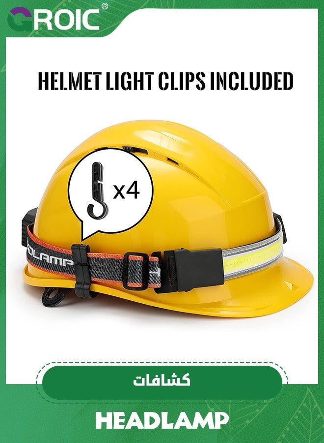 GROIC LED Headlamp Flashlight, 1000LM 270°Wide-Beam USB Rechargeable Head Light with Taillight  4 Clips Waterproof Headlight Headlamps for Running, Cycling and Camping - Image 5