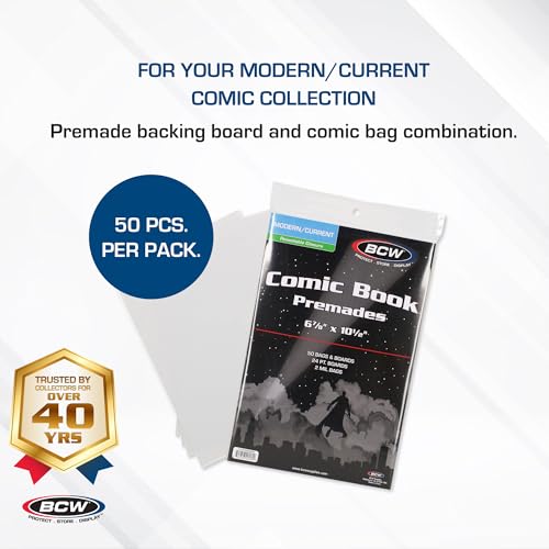 BCW Current Premade Resealable Comic Bags and Boards | Modern Comic Book Sleeves (50 Pack) - Image 2