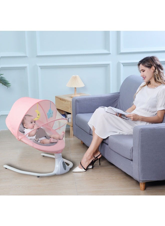 Vinnatsu - Multi Functional Bluetooth automatic baby Chair swing 4 Speeds 4 Timing Set Baby Intelligent Electric Rocking Chair with Remote Control and Mosquito Net - Image 1