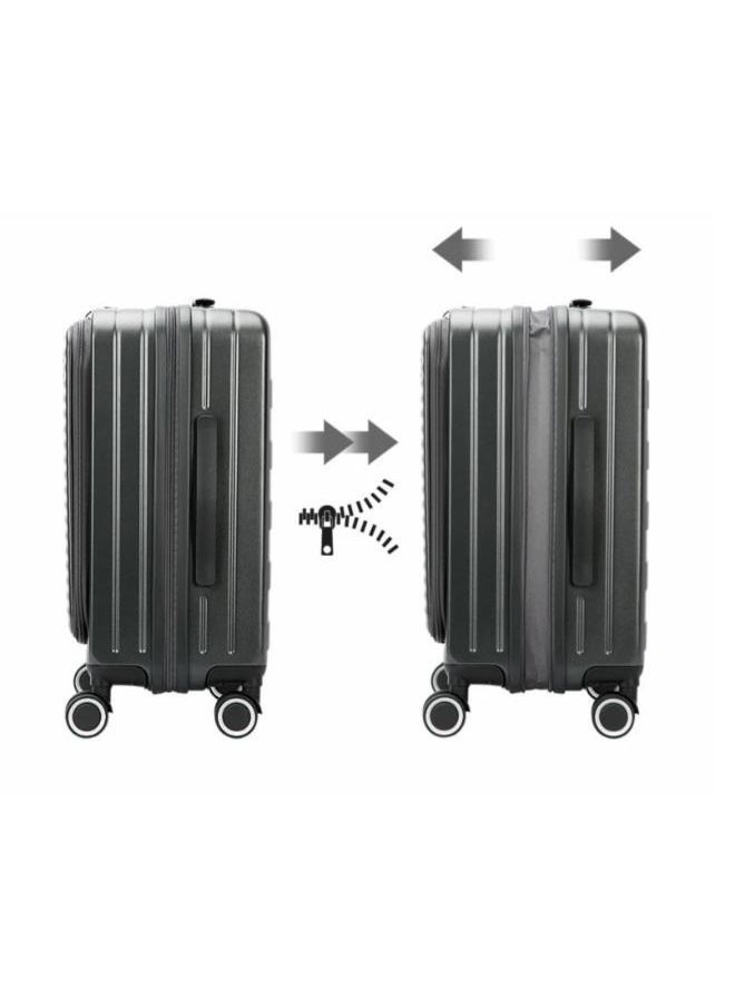 Samel - 24inch Expandable Checked-in Durable Hardshell Trolley Luggage Suitcase with Spinner Wheels and TSA Lock - Image 1