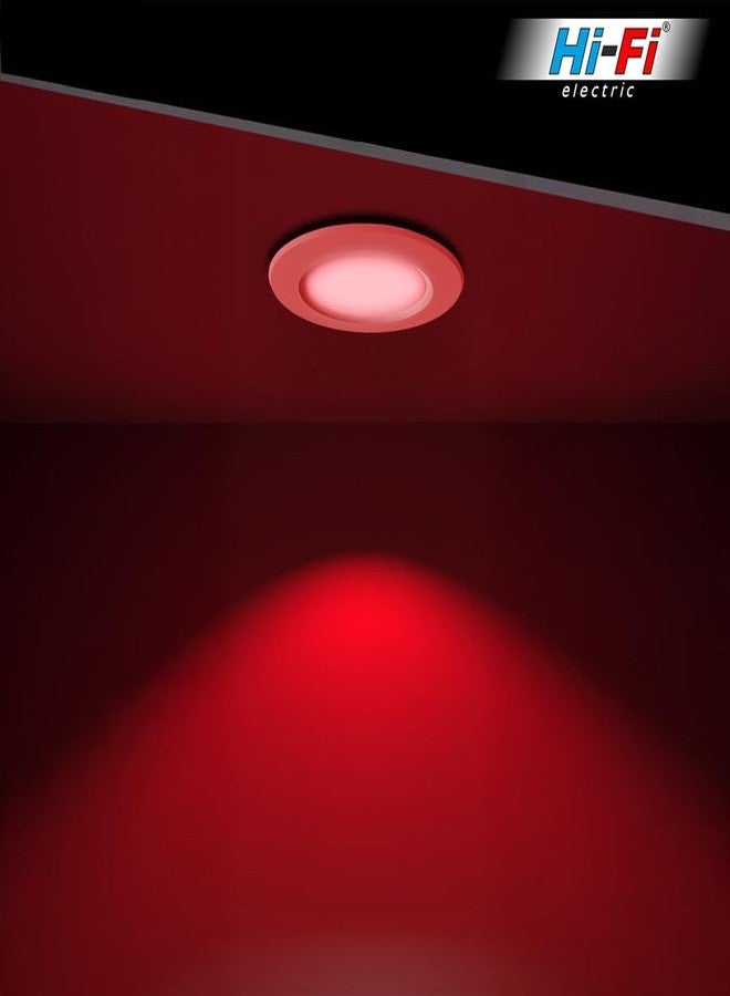 elleys' ZYDO 8W LED Down Light (Red Light) Round Recessed Ceiling LED Light | Cut Out- 75 mm | BIS Certified & 4KV Surge Protection pop Lights for Ceiling (8W, Pack of 1) - Image 3