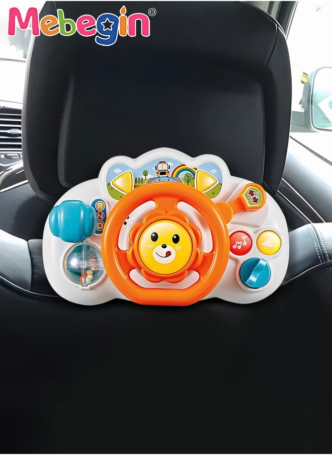 MEBEGIN Steering Wheel Toy for Toddlers, Simulated Portable Driving Controller with Light and Music, Baby Interactive Learning Toy, Educational Musical Toy, Creative Fun Sensory Toy, Ideal Gift for Kids Aged 18 Month+  - Image 1