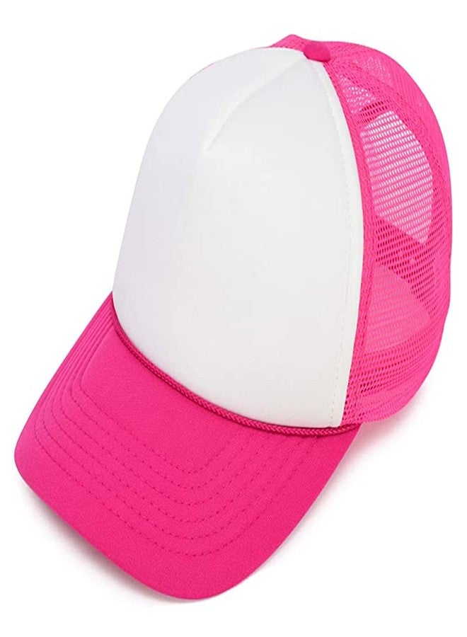 MR.R Sublimation Blank Polyester Mesh Cap Mesh Hat Two Tone Trucker Summer Mesh Cap with Adjustable Snapback,Rose Red,6 Pieces per Pack - Image 5