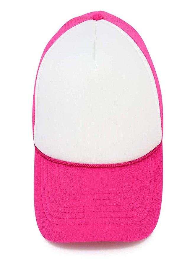 MR.R Sublimation Blank Polyester Mesh Cap Mesh Hat Two Tone Trucker Summer Mesh Cap with Adjustable Snapback,Rose Red,6 Pieces per Pack - Image 2
