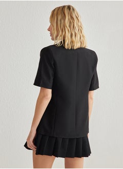 trendyol Black V Neck Woven Blazer Jacket TWOAW25BC00024  - Image 5