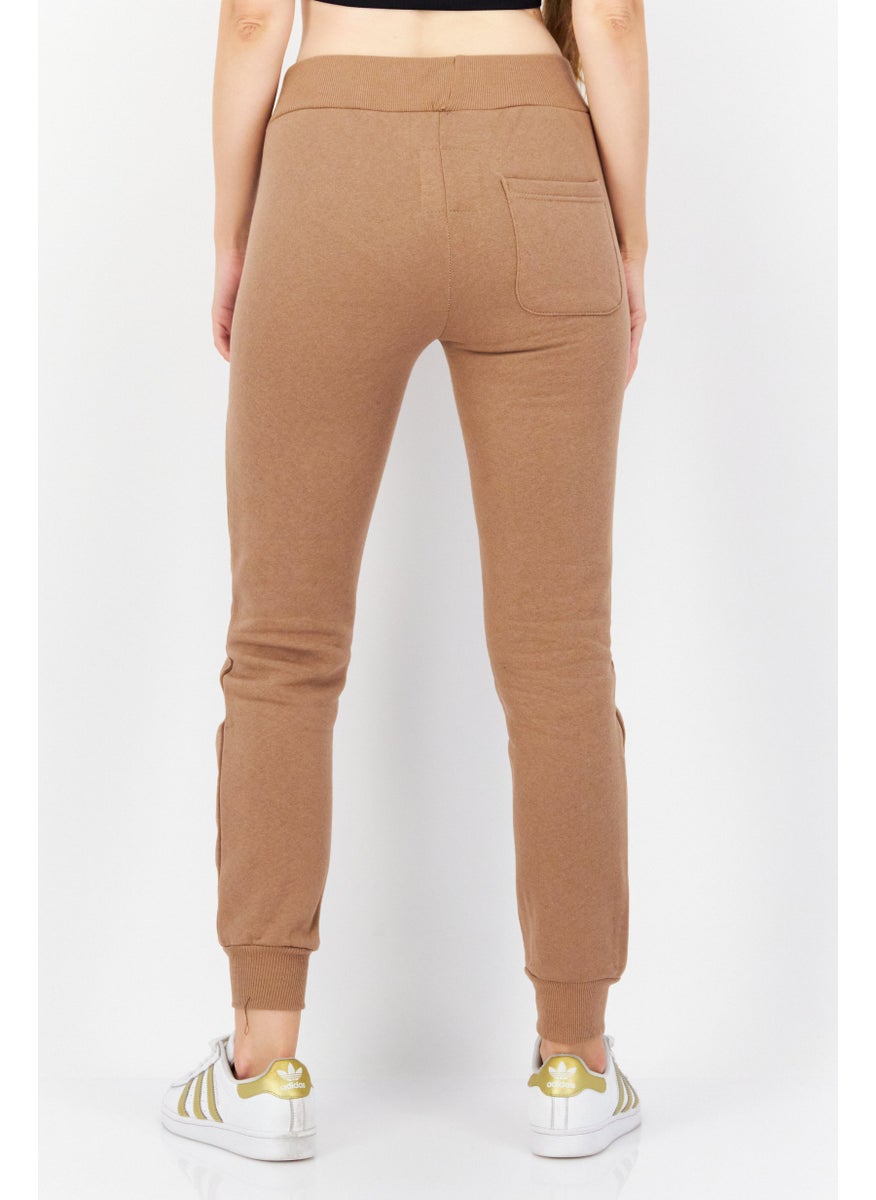 GEOGRAPHICAL NORWAY - Women Drawstring Brand Logo Jogger Pants, Taupe - Image 1